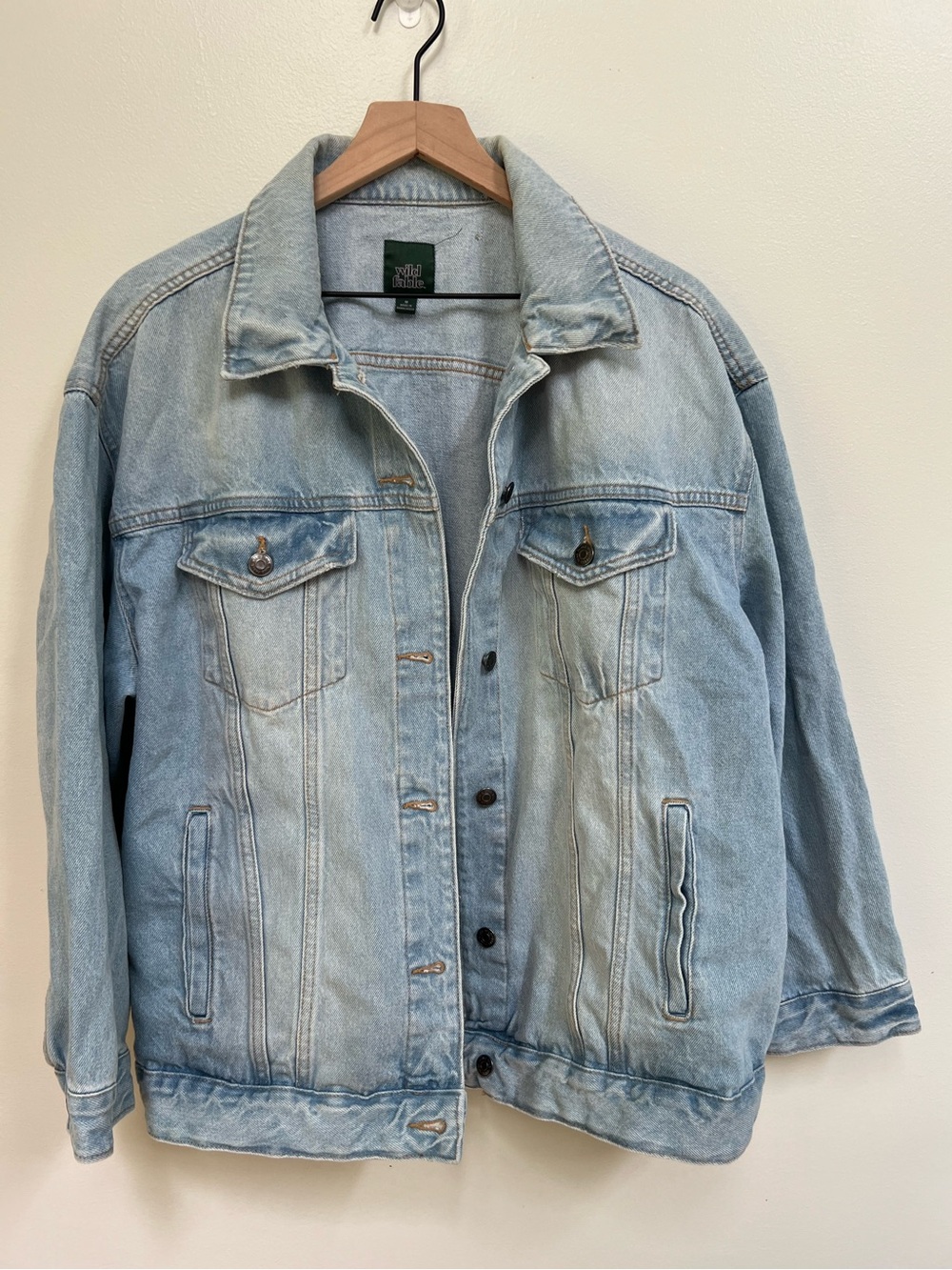 Wild Fable Oversized Denim Jacket Light Wash Medium Large XL